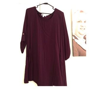 EUC purple dress 3/4 sleeve